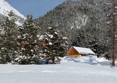 le petit bazan Arvieux: Vue de la chambre les marmottes; piste ski de fond